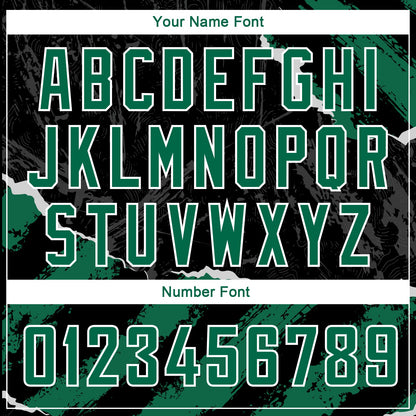 Custom Black Kelly Green-White 3D Pattern Design Torn Paper Style Authentic Basketball Jersey - Sky-Custom