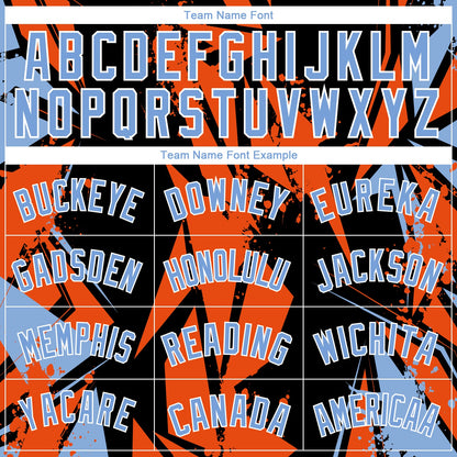 Custom Black Light Blue-Orange 3D Pattern Design Geometric Shapes Authentic Basketball Jersey - Sky-Custom