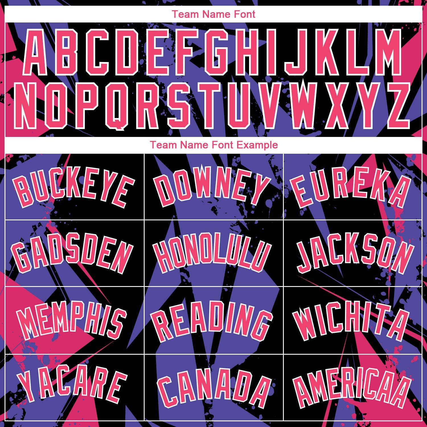 Custom Black Pink-Purple 3D Pattern Design Geometric Shapes Authentic Basketball Jersey - Sky-Custom