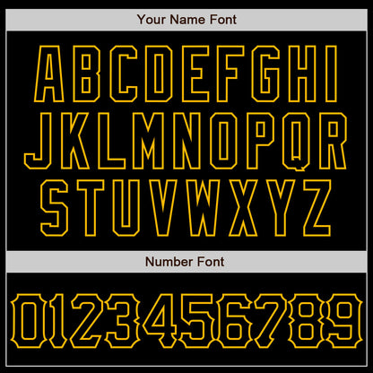Custom Black Gold 3D Pattern Design Abstract Splatter Grunge Art Authentic Baseball Jersey - Sky-Custom