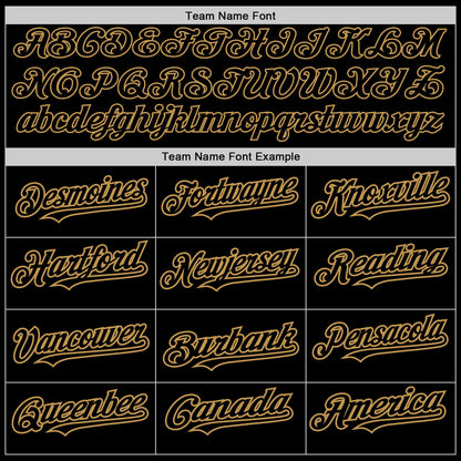 Custom Black Old Gold 3D Pattern Design Abstract Splatter Grunge Art Authentic Baseball Jersey - Sky-Custom