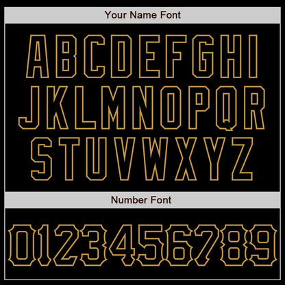 Custom Black Old Gold 3D Pattern Design Abstract Splatter Grunge Art Authentic Baseball Jersey - Sky-Custom