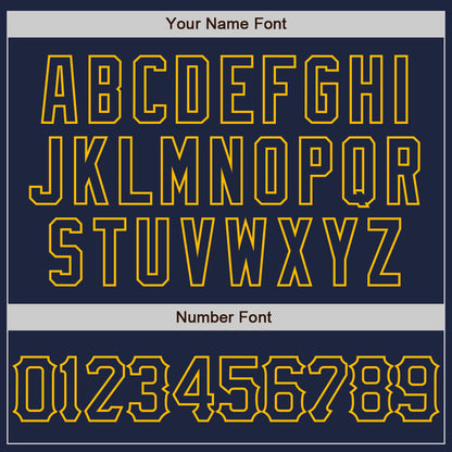 Custom Navy Gold 3D Pattern Design Abstract Splatter Grunge Art Authentic Baseball Jersey - Sky-Custom