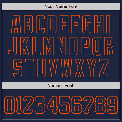 Custom Navy Orange 3D Pattern Design Abstract Splatter Grunge Art Authentic Baseball Jersey - Sky-Custom