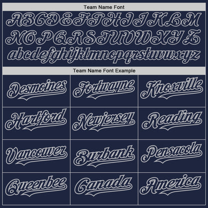 Custom Navy Gray 3D Pattern Design Abstract Splatter Grunge Art Authentic Baseball Jersey - Sky-Custom