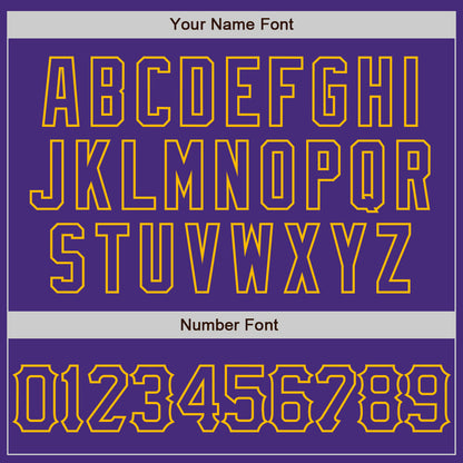 Custom Purple Gold 3D Pattern Design Abstract Splatter Grunge Art Authentic Baseball Jersey - Sky-Custom