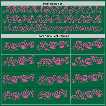 Custom Kelly Green Pink 3D Pattern Design Abstract Splatter Grunge Art Authentic Baseball Jersey - Sky-Custom