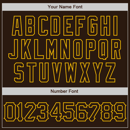 Custom Brown Gold 3D Pattern Design Abstract Splatter Grunge Art Authentic Baseball Jersey - Sky-Custom