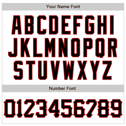 Custom White Black-Red 3D Pattern Design Abstract Sharp Shape Authentic Baseball Jersey - Sky-Custom