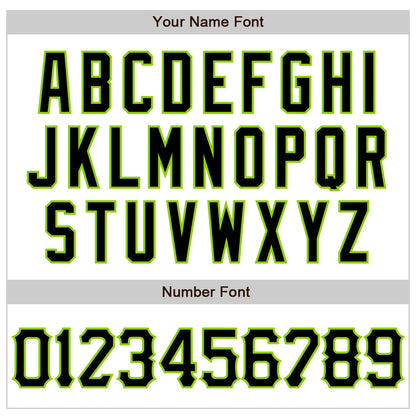 Custom White Black-Neon Green 3D Pattern Design Abstract Sharp Shape Authentic Baseball Jersey - Sky-Custom