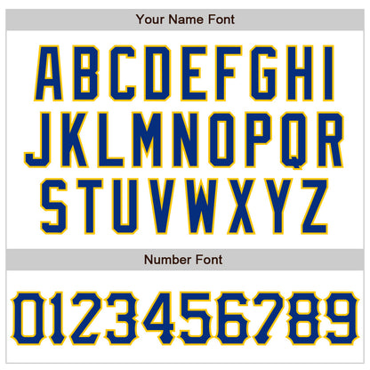 Custom White Royal-Yellow 3D Pattern Design Abstract Sharp Shape Authentic Baseball Jersey - Sky-Custom