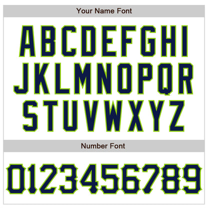 Custom White Navy-Neon Green 3D Pattern Design Abstract Sharp Shape Authentic Baseball Jersey - Sky-Custom