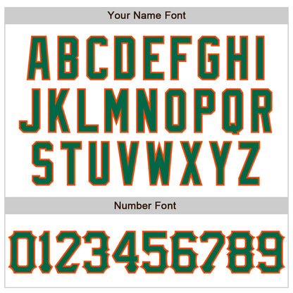 Custom White Kelly Green-Orange 3D Pattern Design Abstract Sharp Shape Authentic Baseball Jersey - Sky-Custom