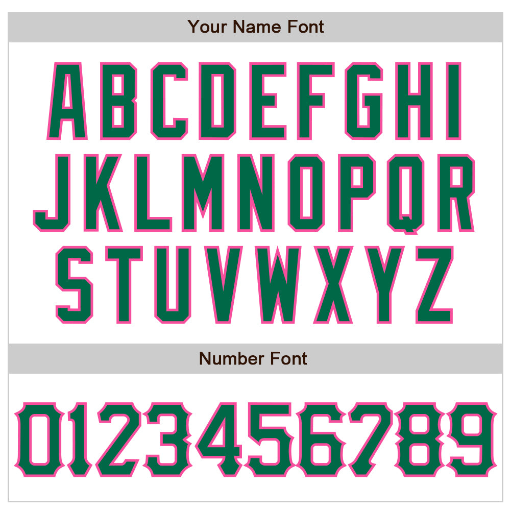Custom White Kelly Green-Pink 3D Pattern Design Abstract Sharp Shape Authentic Baseball Jersey - Sky-Custom