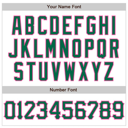 Custom White Kelly Green-Pink 3D Pattern Design Abstract Sharp Shape Authentic Baseball Jersey - Sky-Custom