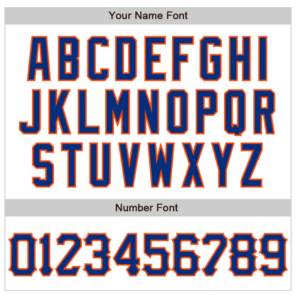 Custom White Royal-Orange 3D Pattern Design Abstract Splash Authentic Baseball Jersey - Sky-Custom