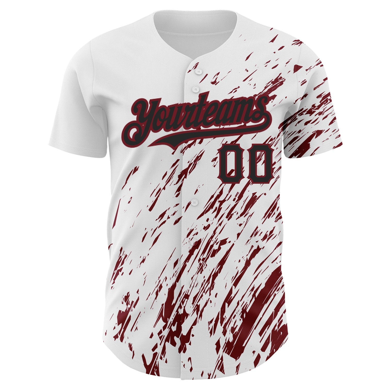 Custom White Black-Crimson 3D Pattern Design Abstract Splash Authentic Baseball Jersey - Sky-Custom