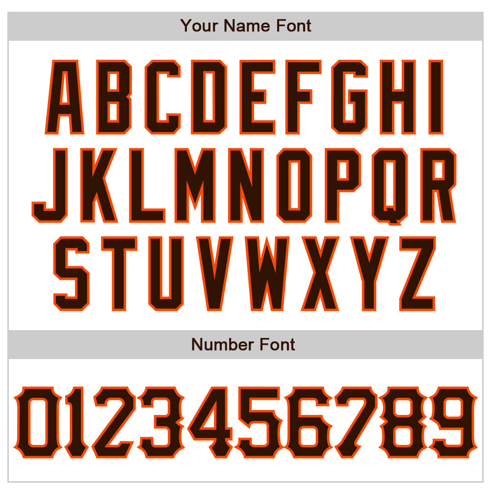 Custom White Brown-Orange 3D Pattern Design Abstract Splash Authentic Baseball Jersey - Sky-Custom