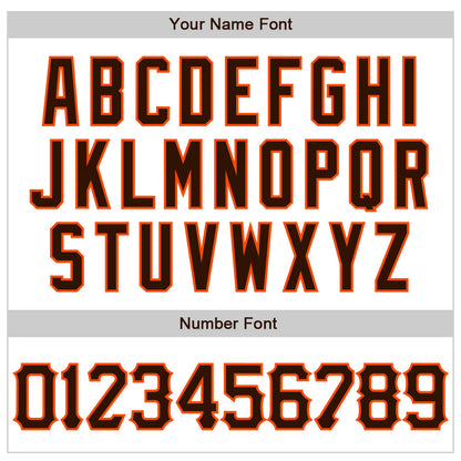 Custom White Brown-Orange 3D Pattern Design Abstract Splash Authentic Baseball Jersey - Sky-Custom