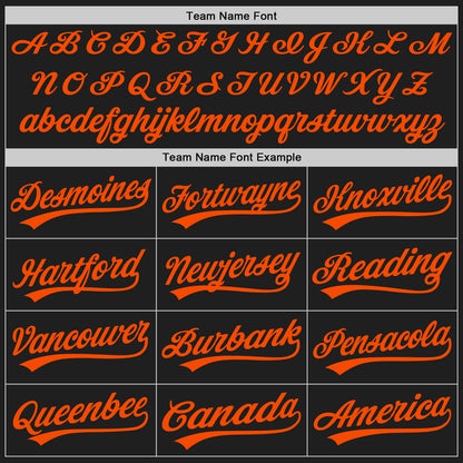Custom Graffiti Pattern Orange-Black 3D Scratch Authentic Baseball Jersey - Sky-Custom