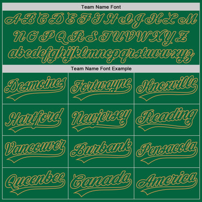 Custom Graffiti Pattern Kelly Green-Old Gold 3D Scratch Authentic Baseball Jersey - Sky-Custom