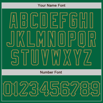 Custom Graffiti Pattern Kelly Green-Old Gold 3D Scratch Authentic Baseball Jersey - Sky-Custom