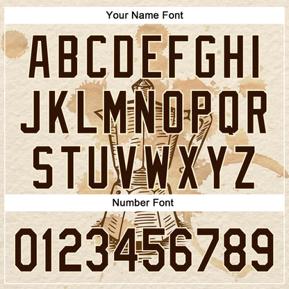 Custom Cream Brown 3D Pattern Design Vintage Coffee Maker Authentic Baseball Jersey - Sky-Custom