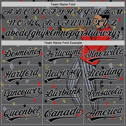 Custom Steel Gray Black-Gray 3D Pattern Jazz Music Authentic Baseball Jersey - Sky-Custom