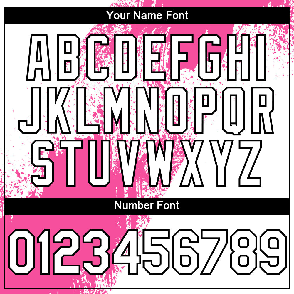 Custom White Pink-Black 3D Pattern Design Abstract Brush Stroke Authentic Baseball Jersey - Sky-Custom