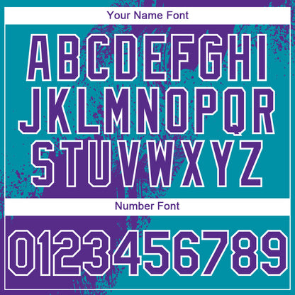 Custom Aqua Purple-White 3D Pattern Design Abstract Brush Stroke Authentic Baseball Jersey - Sky-Custom