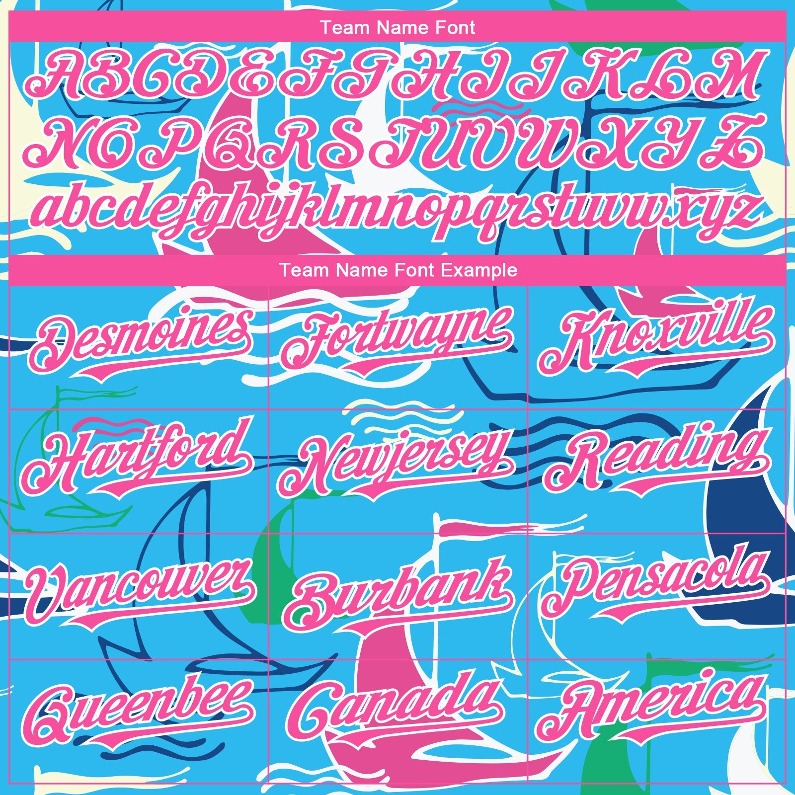 Custom Sky Blue Pink-White 3D Pattern Design Sailing Boats Authentic Baseball Jersey - Sky-Custom
