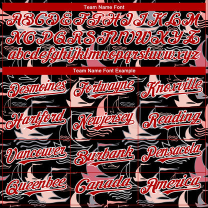 Custom Black Red-White 3D Pattern Design Sailing Boats Authentic Baseball Jersey - Sky-Custom