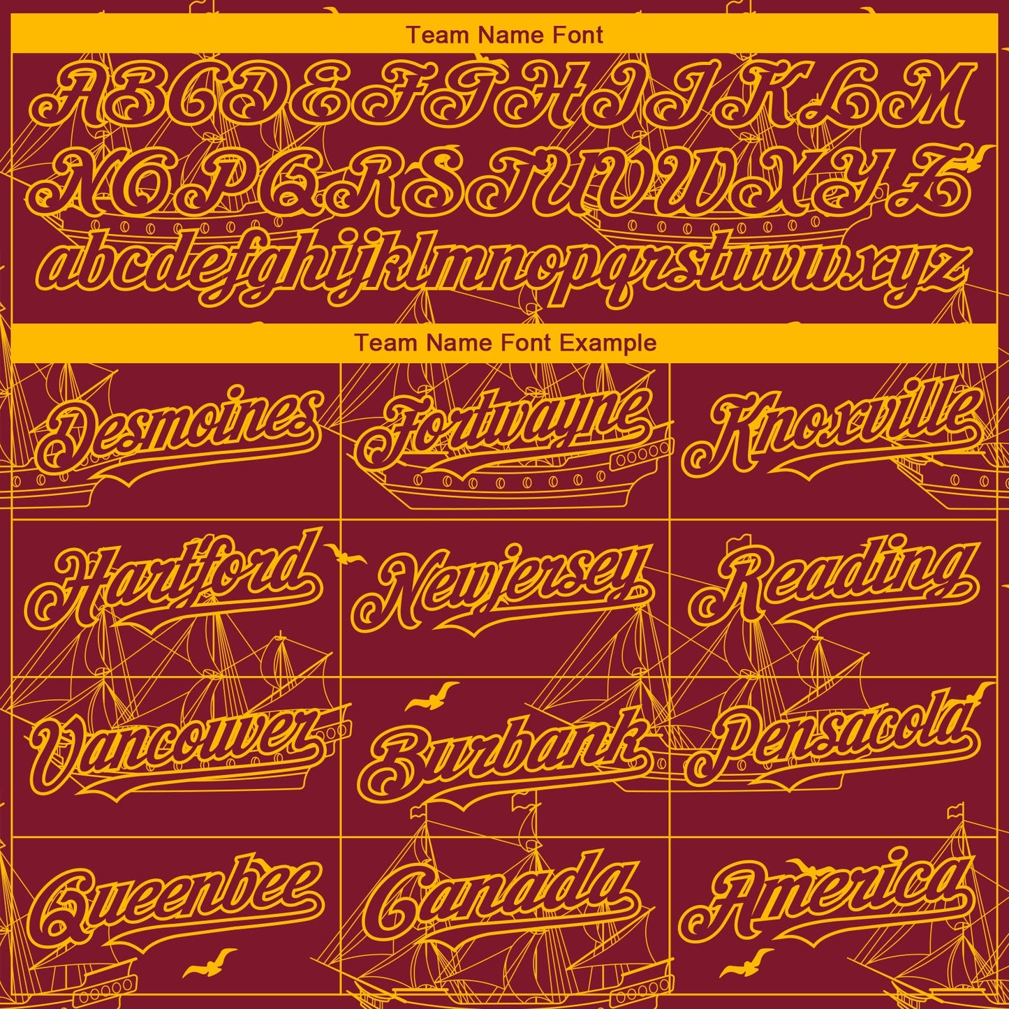 Custom Crimson Gold 3D Pattern Design Ship Frigate With Seagulls Authentic Baseball Jersey - Sky-Custom