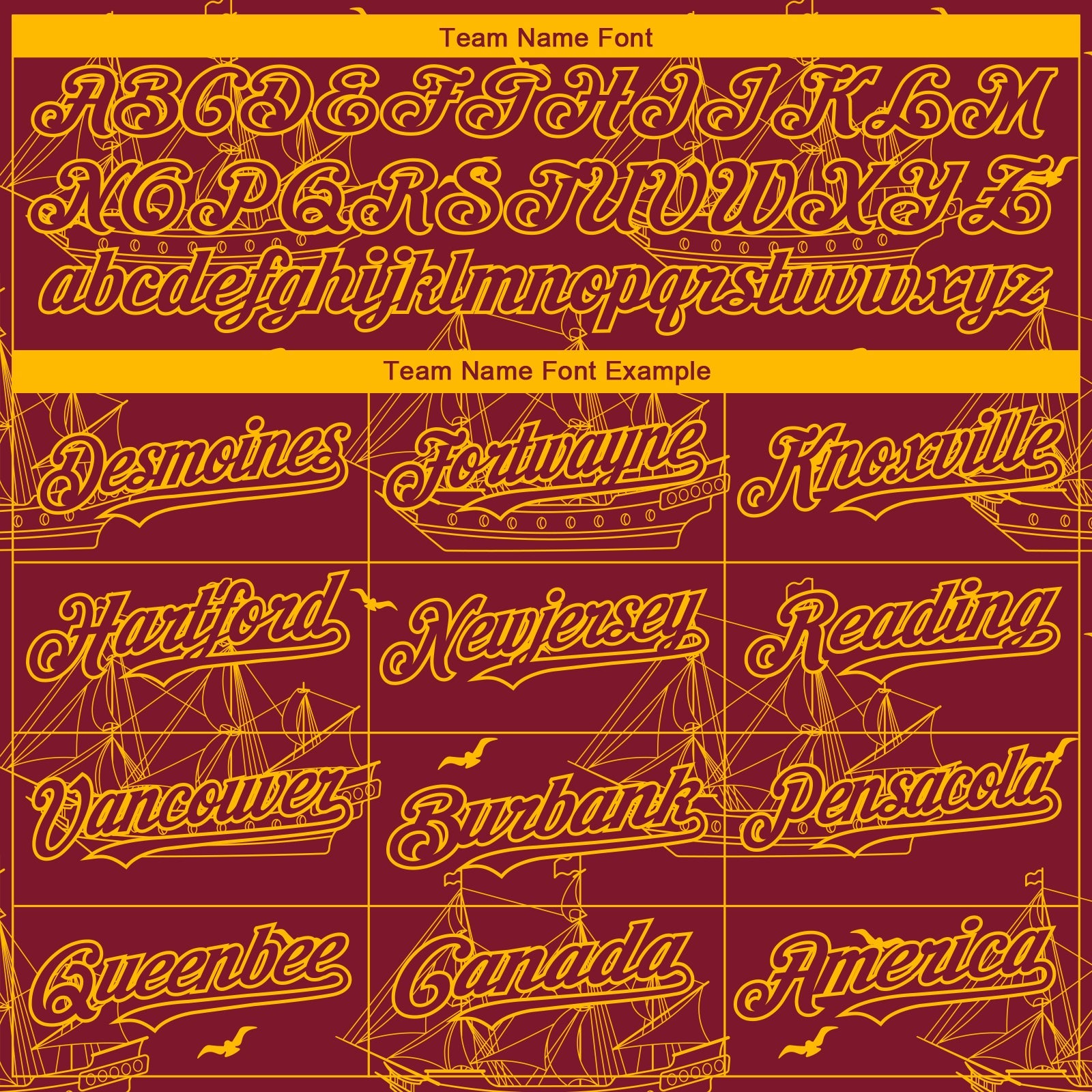 Custom Crimson Gold 3D Pattern Design Ship Frigate With Seagulls Authentic Baseball Jersey - Sky-Custom