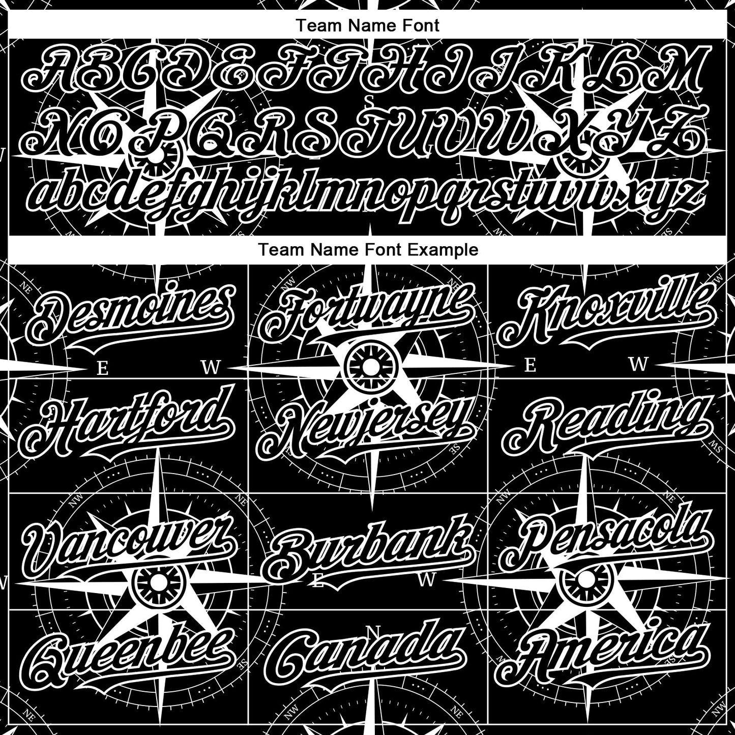 Custom Black White 3D Pattern Design Navigation Compass Authentic Baseball Jersey - Sky-Custom