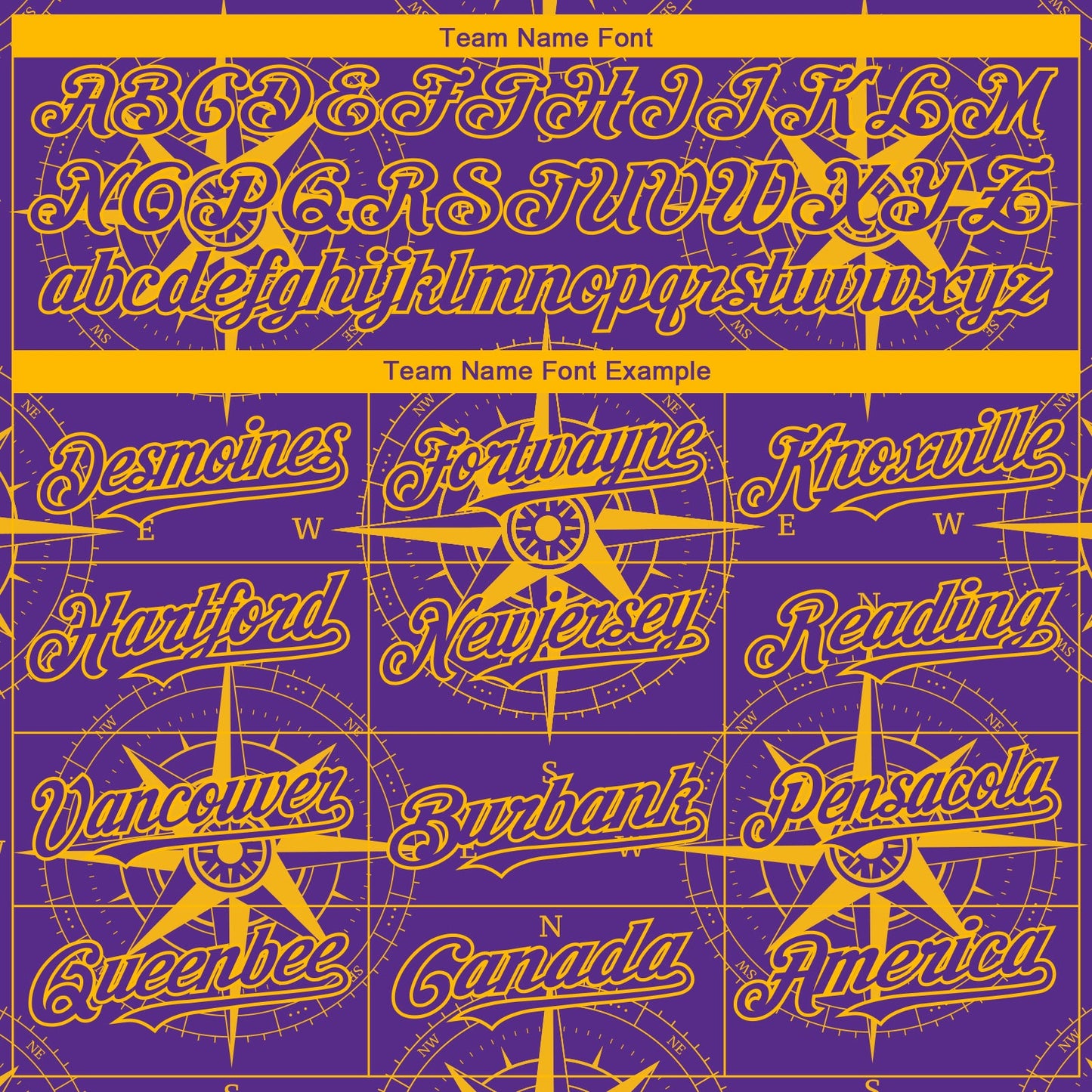 Custom Purple Gold 3D Pattern Design Navigation Compass Authentic Baseball Jersey - Sky-Custom