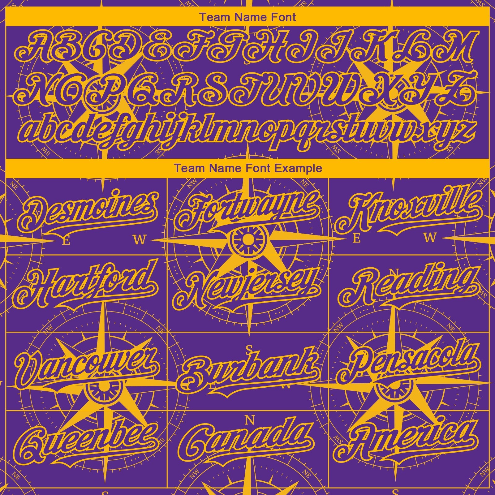 Custom Purple Gold 3D Pattern Design Navigation Compass Authentic Baseball Jersey - Sky-Custom
