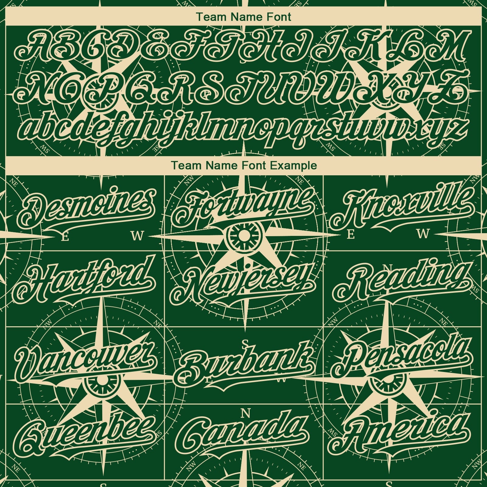 Custom Green City Cream 3D Pattern Design Navigation Compass Authentic Baseball Jersey - Sky-Custom