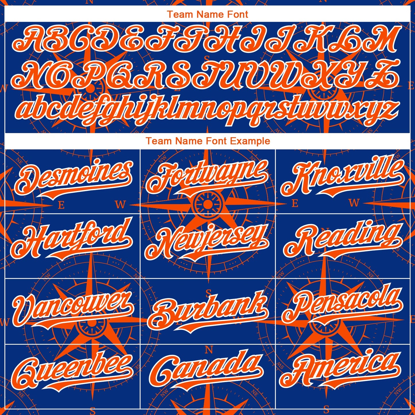 Custom Royal Orange-White 3D Pattern Design Navigation Compass Authentic Baseball Jersey - Sky-Custom