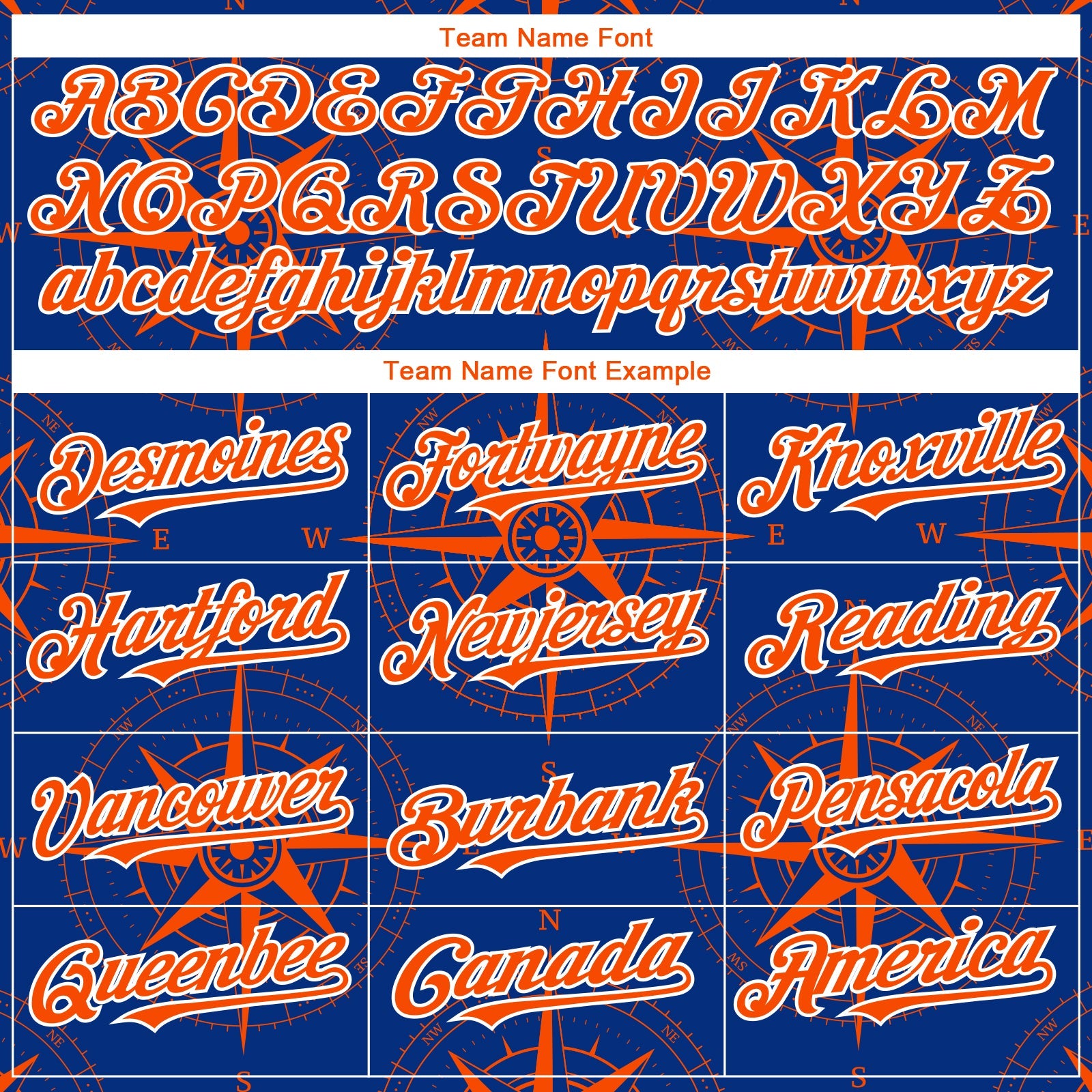 Custom Royal Orange-White 3D Pattern Design Navigation Compass Authentic Baseball Jersey - Sky-Custom