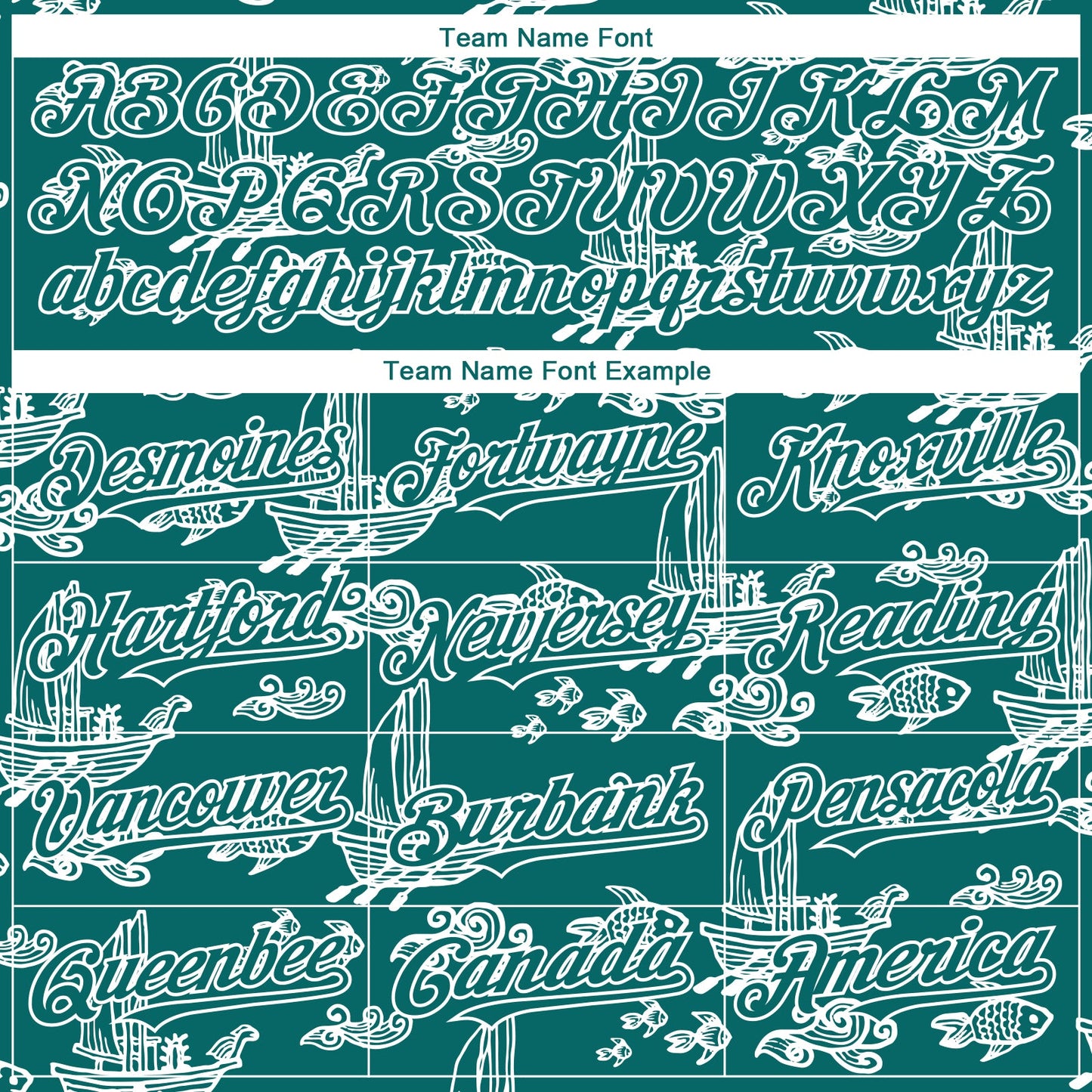 Custom Teal White 3D Pattern Design Boats And Fish Authentic Baseball Jersey - Sky-Custom