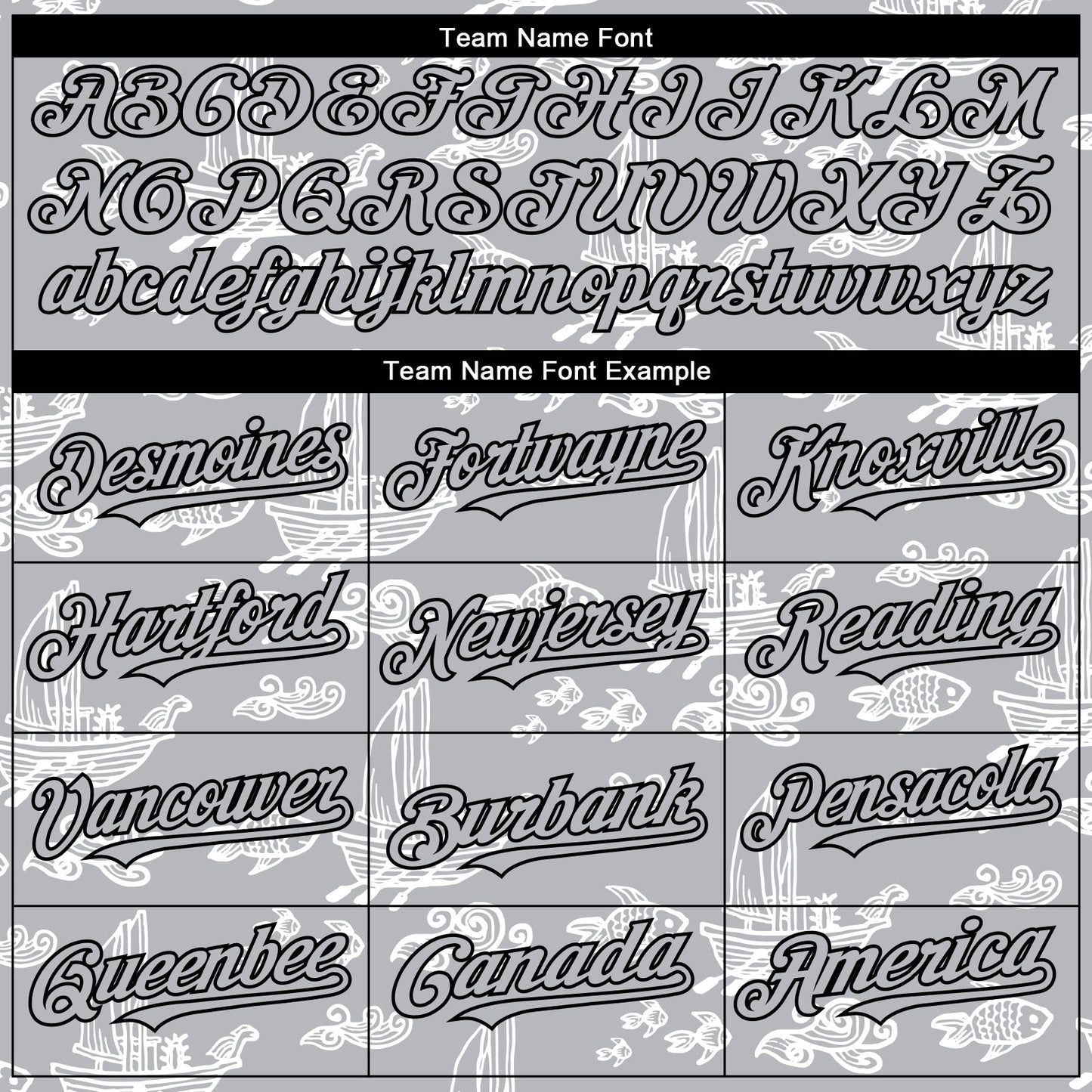 Custom Gray Black 3D Pattern Design Boats And Fish Authentic Baseball Jersey - Sky-Custom