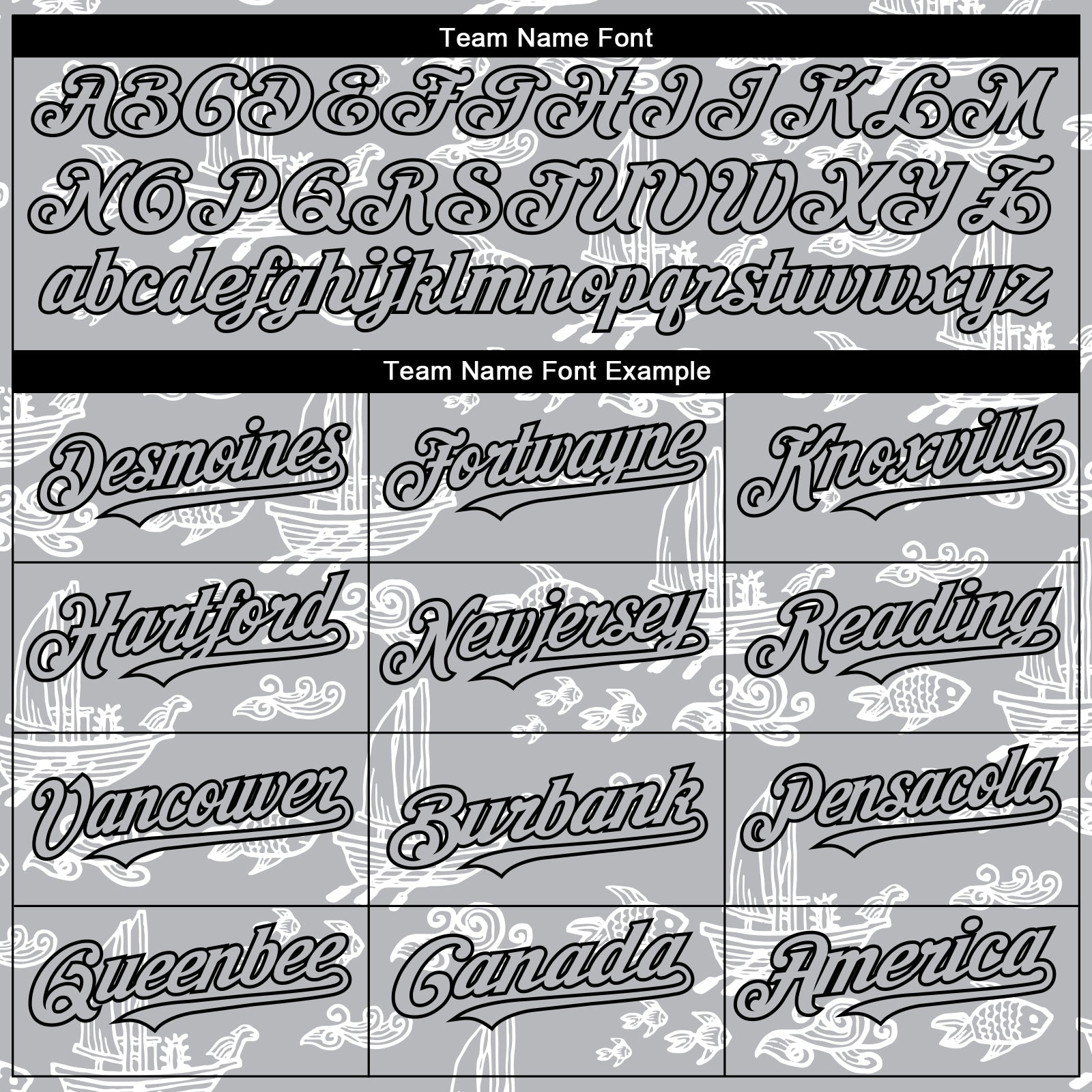 Custom Gray Black 3D Pattern Design Boats And Fish Authentic Baseball Jersey - Sky-Custom