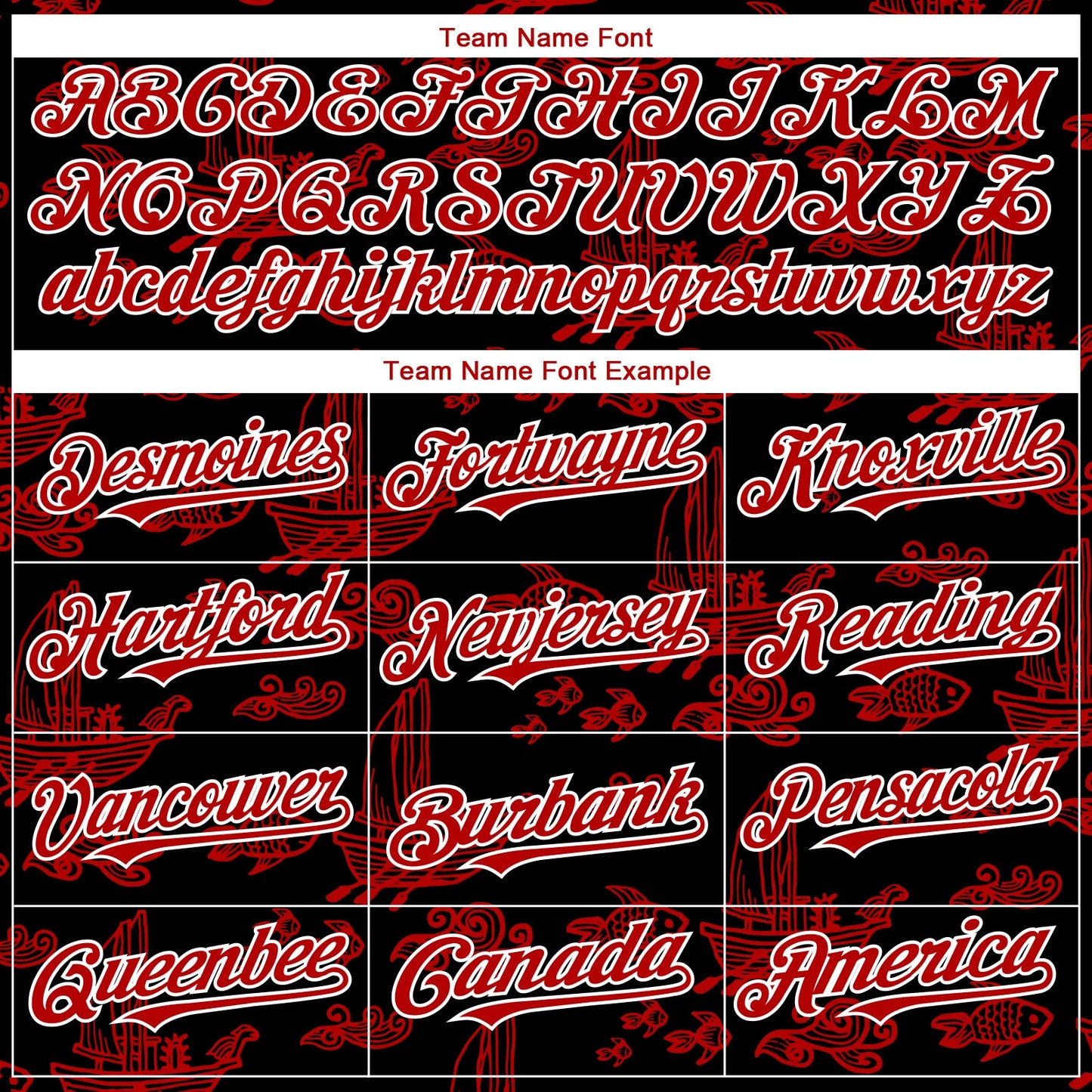 Custom Black Red-White 3D Pattern Design Boats And Fish Authentic Baseball Jersey - Sky-Custom