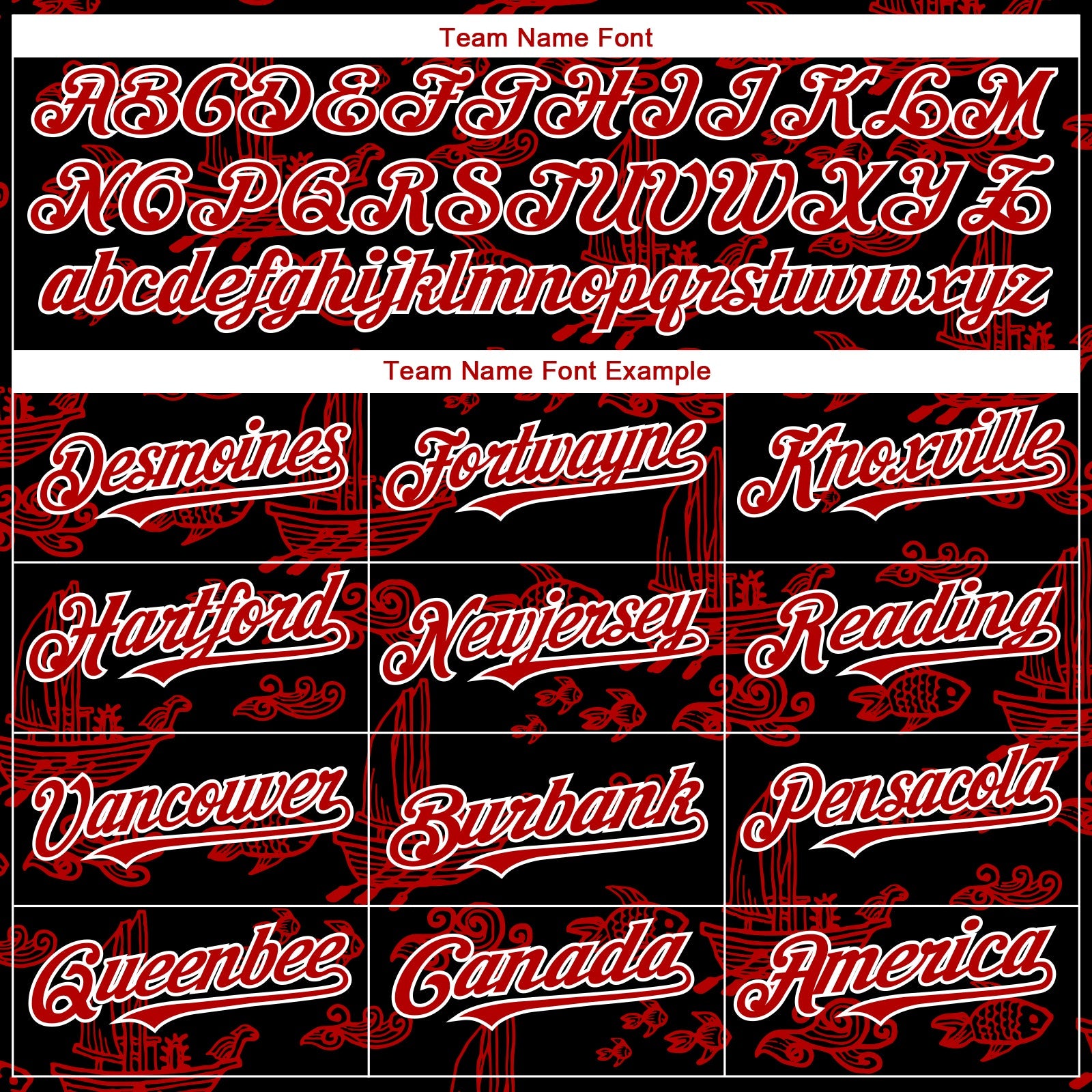 Custom Black Red-White 3D Pattern Design Boats And Fish Authentic Baseball Jersey - Sky-Custom