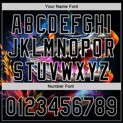 Custom Black White 3D Pattern Design Neon Crocodile Authentic Baseball Jersey - Sky-Custom