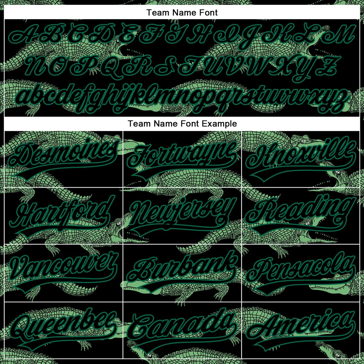 Custom Black Kelly Green 3D Pattern Design Crocodile Authentic Baseball Jersey - Sky-Custom