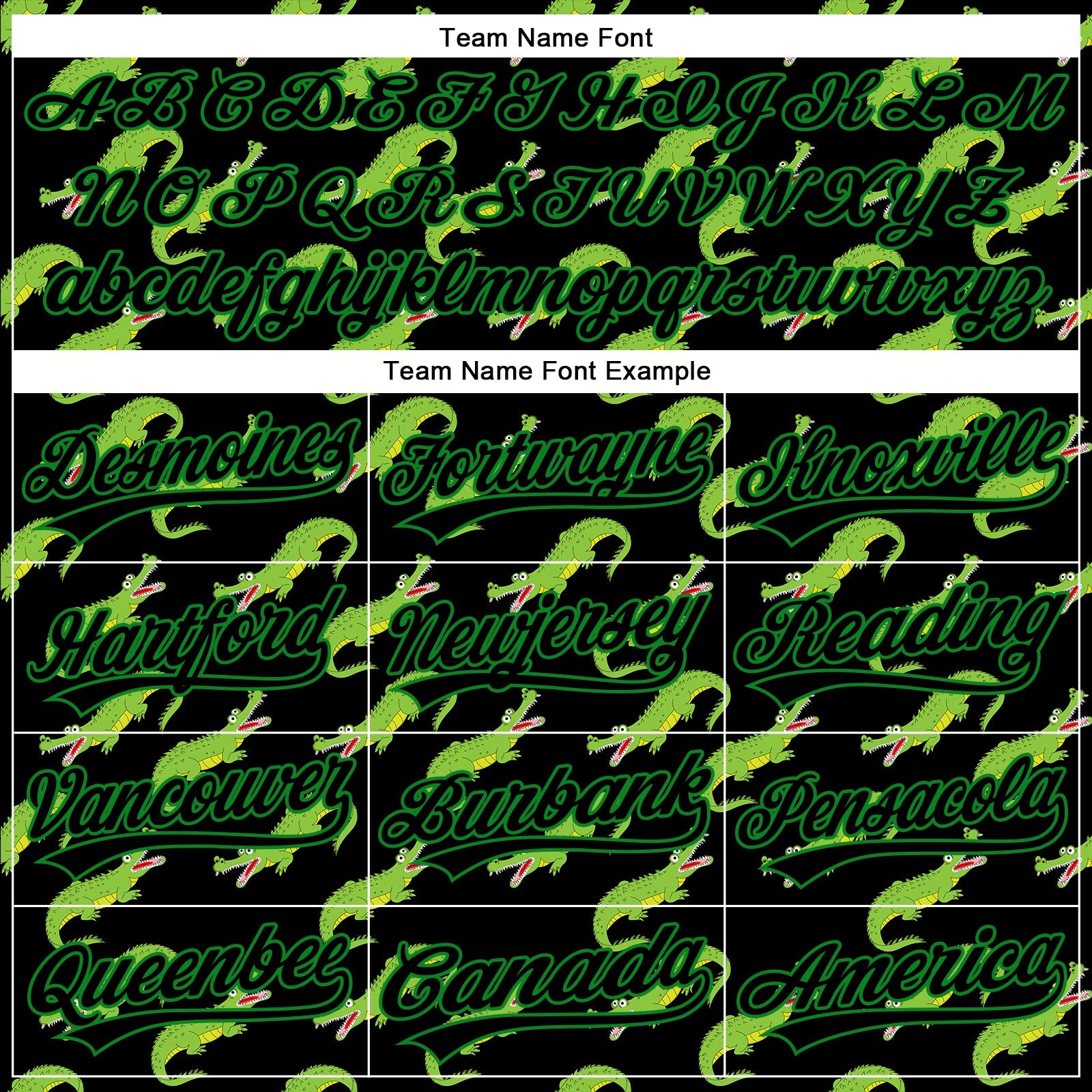 Custom Black Grass Green 3D Pattern Design Crocodile Authentic Baseball Jersey - Sky-Custom