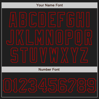 Custom Black Red 3D Pattern Design Abstract Network Authentic Baseball Jersey - Sky-Custom