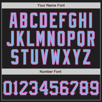 Custom Black Light Blue-Pink 3D Pattern Design Abstract Network Authentic Baseball Jersey - Sky-Custom